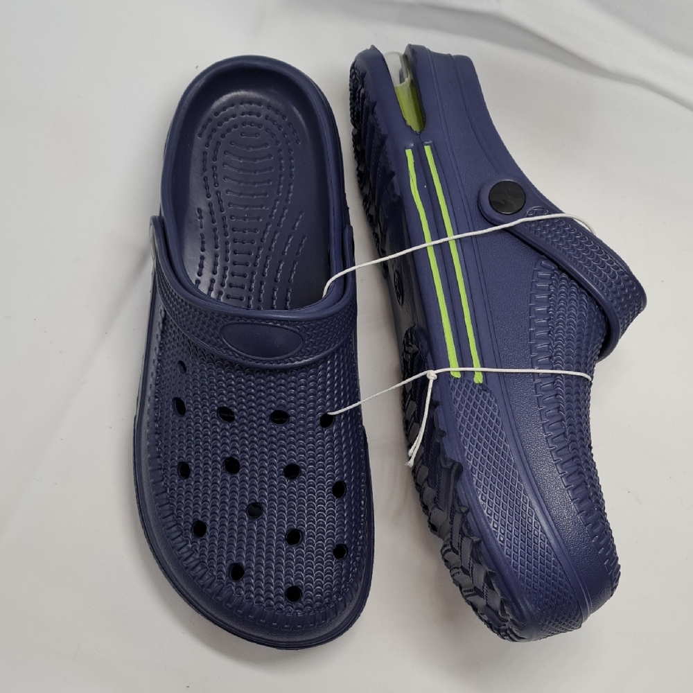 Blue Sandals with Perforated Design and Molded Sole